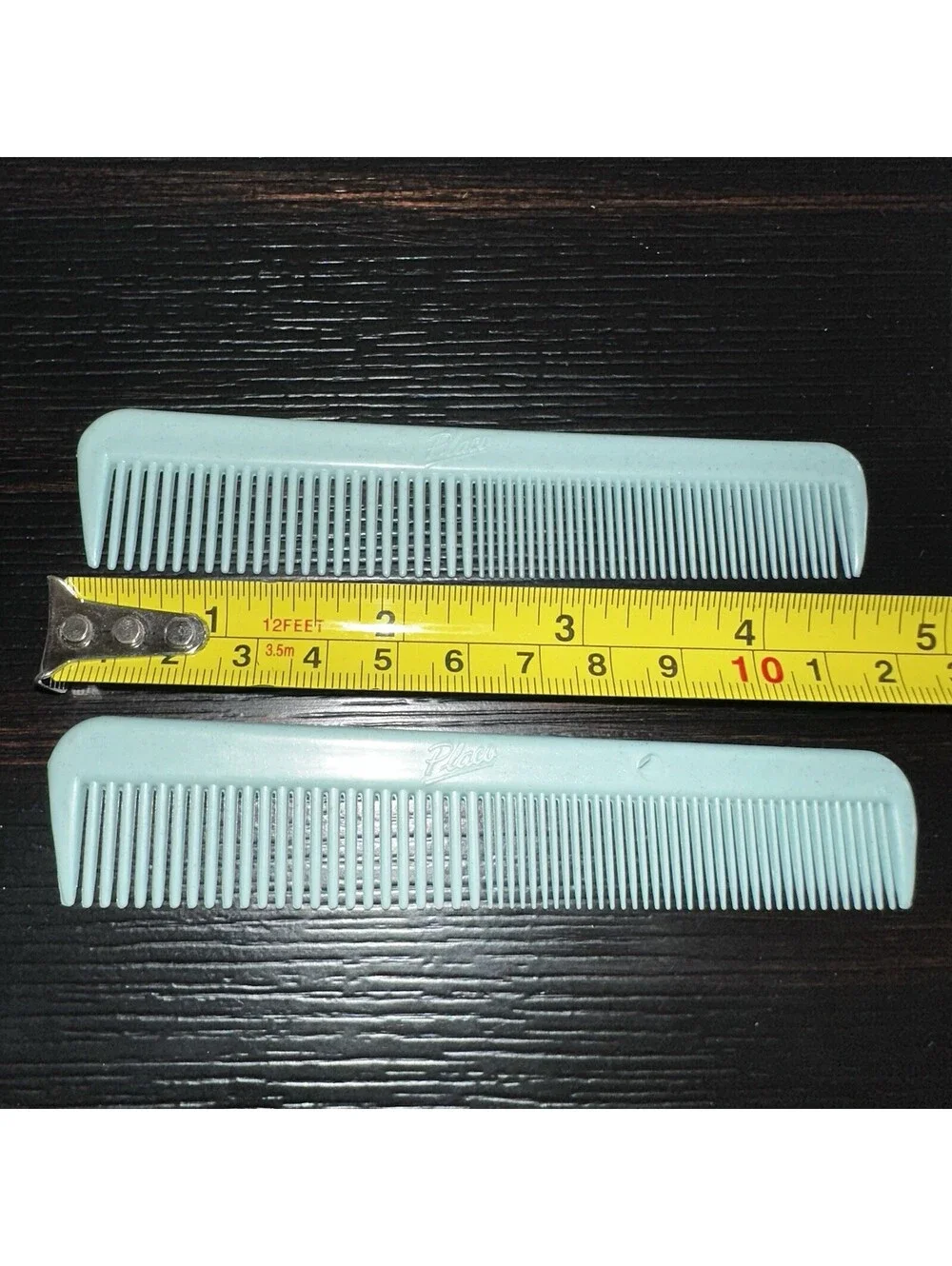 2 Vintage Placo 5” Pocket Purse Combs Opaque Pastel Green ECU